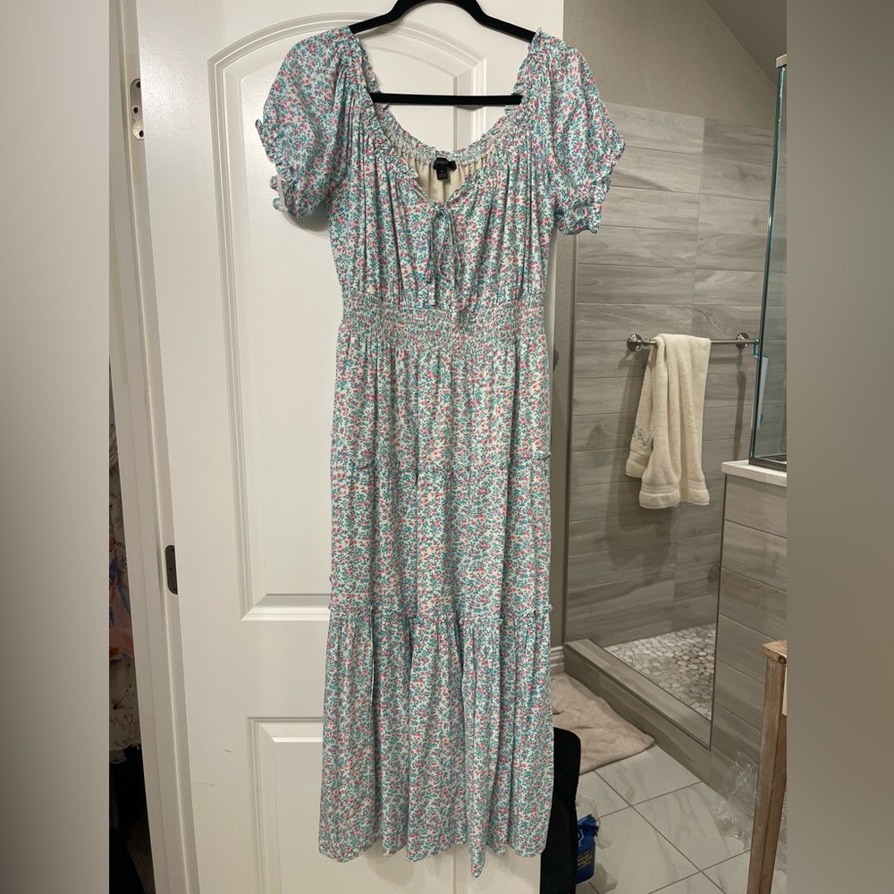 JCrew Puff-sleeve Midi Dress in Floral